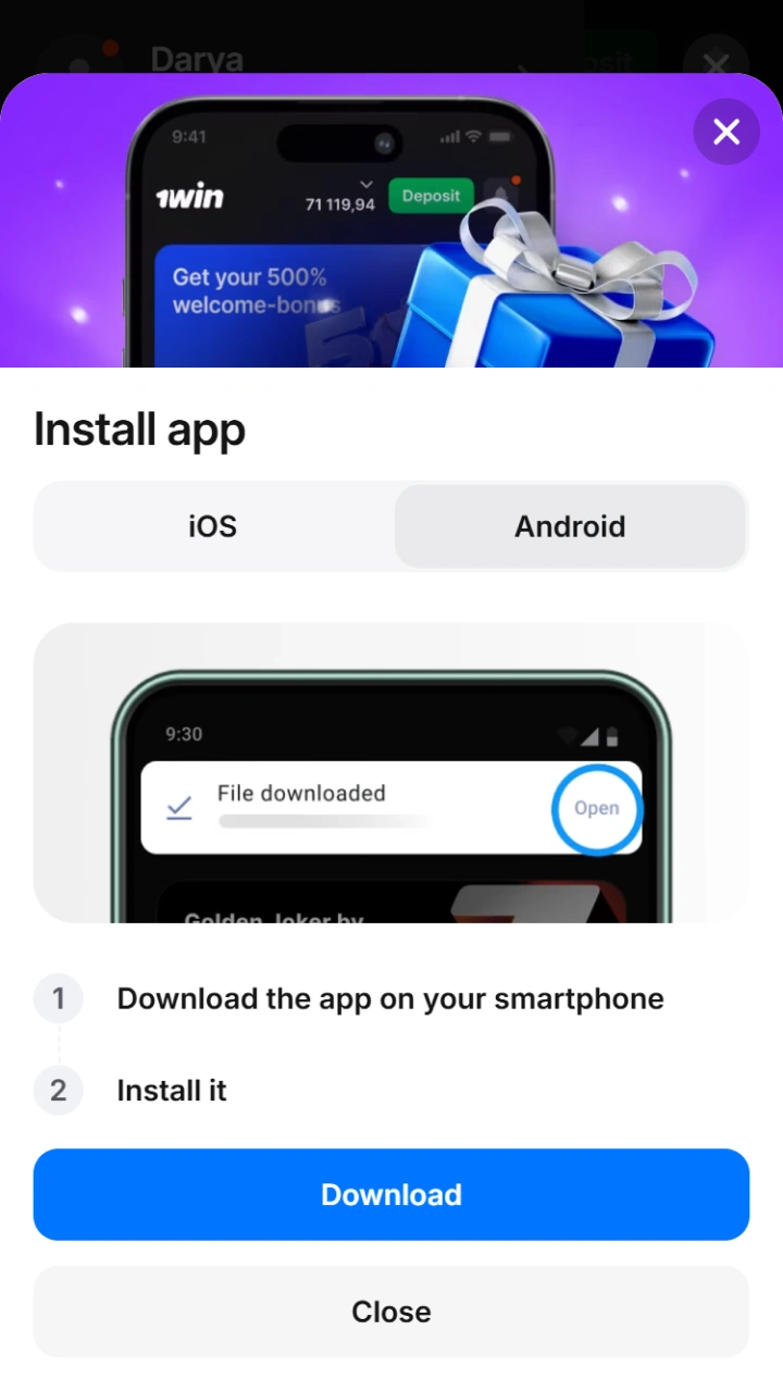 Updating the 1win app guarantees you access to the latest features.