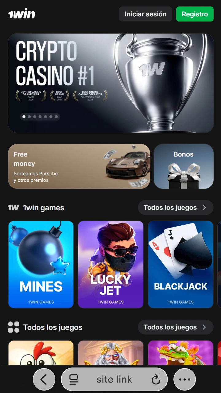 Open the official 1win website to access the best quick games.