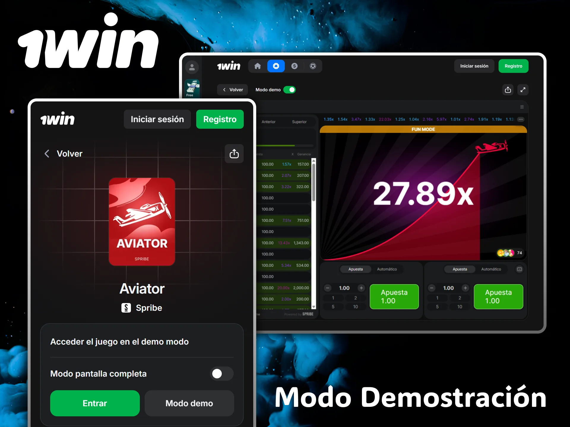 Try Aviator's demo mode for free and risk-free at 1win casino.