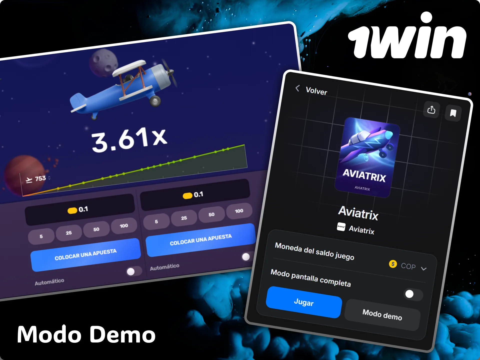 Try Aviatrix's free demo mode to practice your flights at 1win casino.