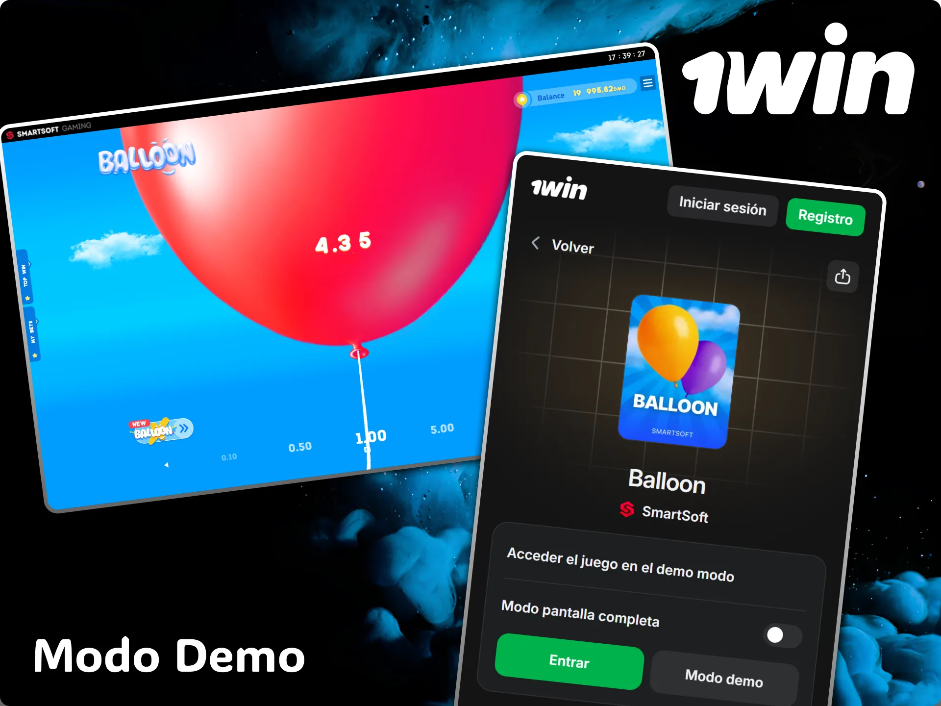 The 1win casino allows you to easily access the exciting demo mode of the Balloon game.