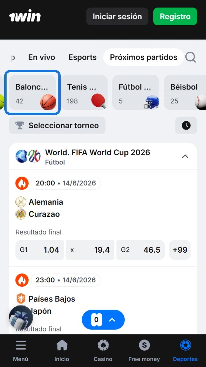 Explore all available markets by opening the dedicated basketball section on 1win.