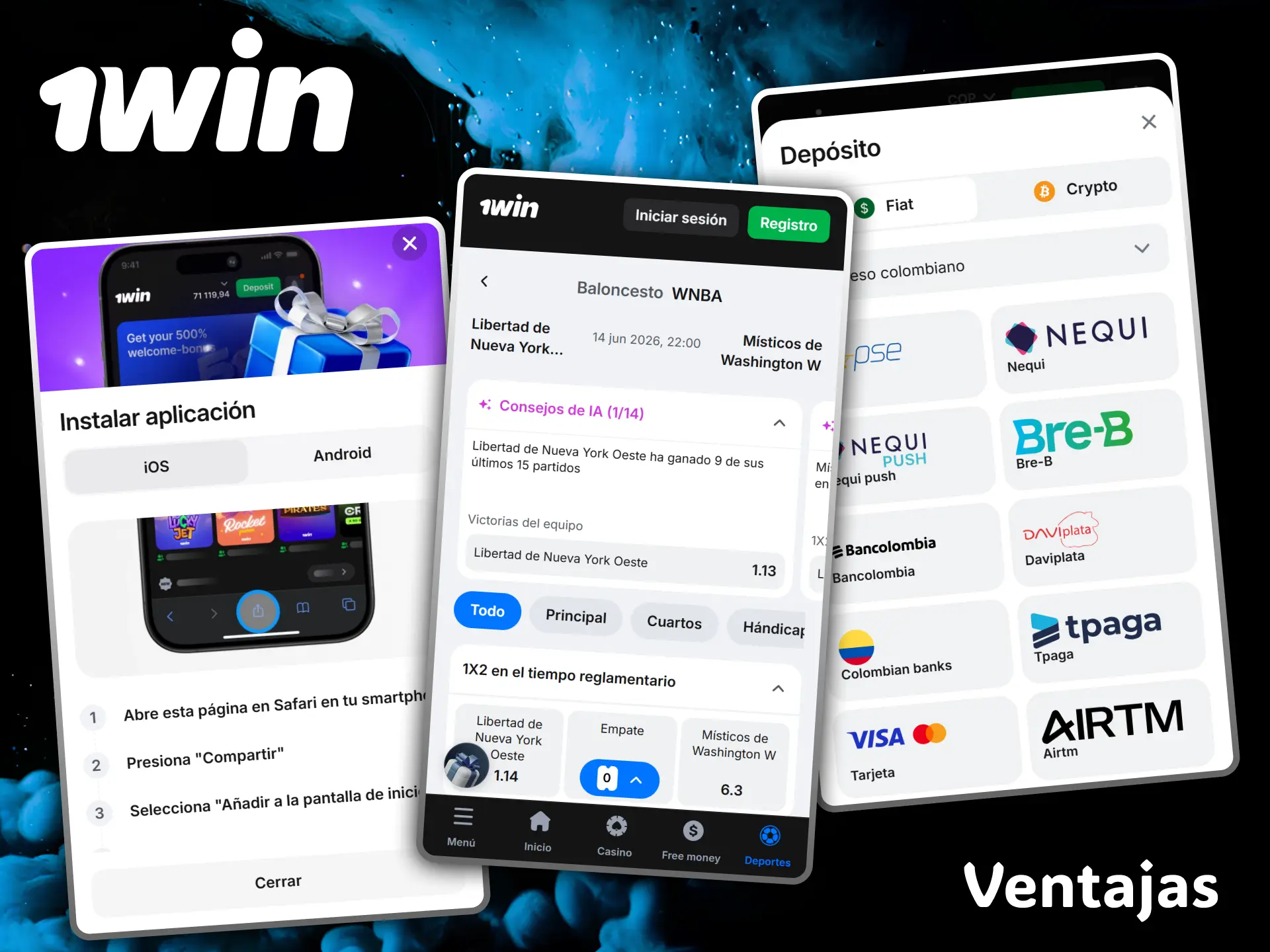 Take advantage of the great operational benefits and high odds when betting on basketball with 1win.