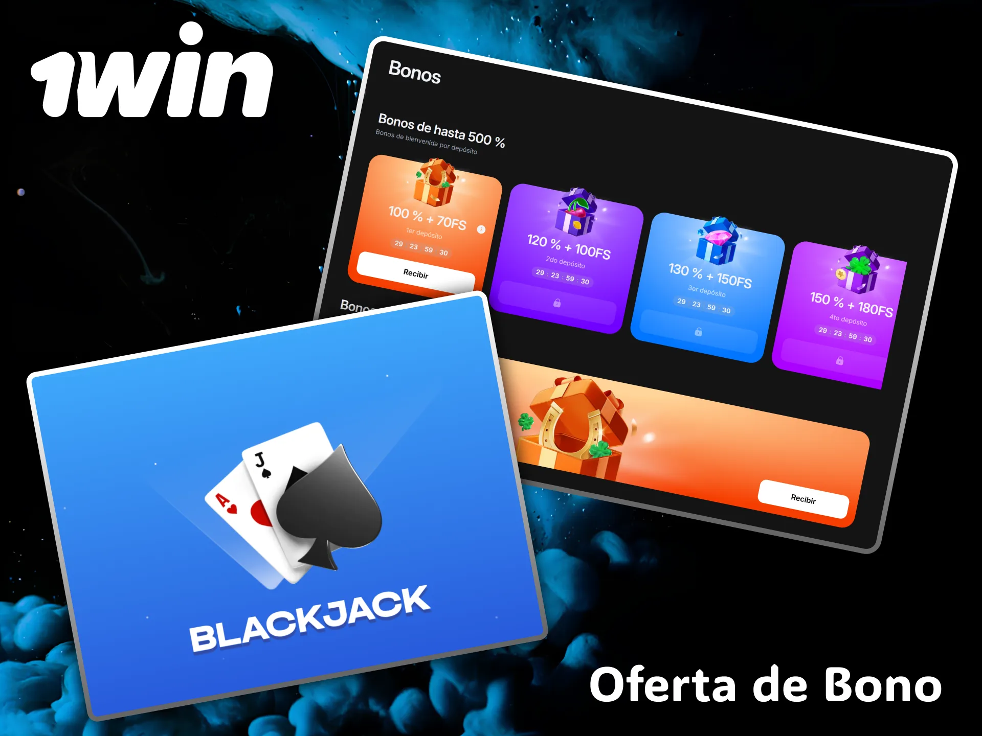 Take advantage of 1win casino's generous bonus offer to win more at Blackjack.