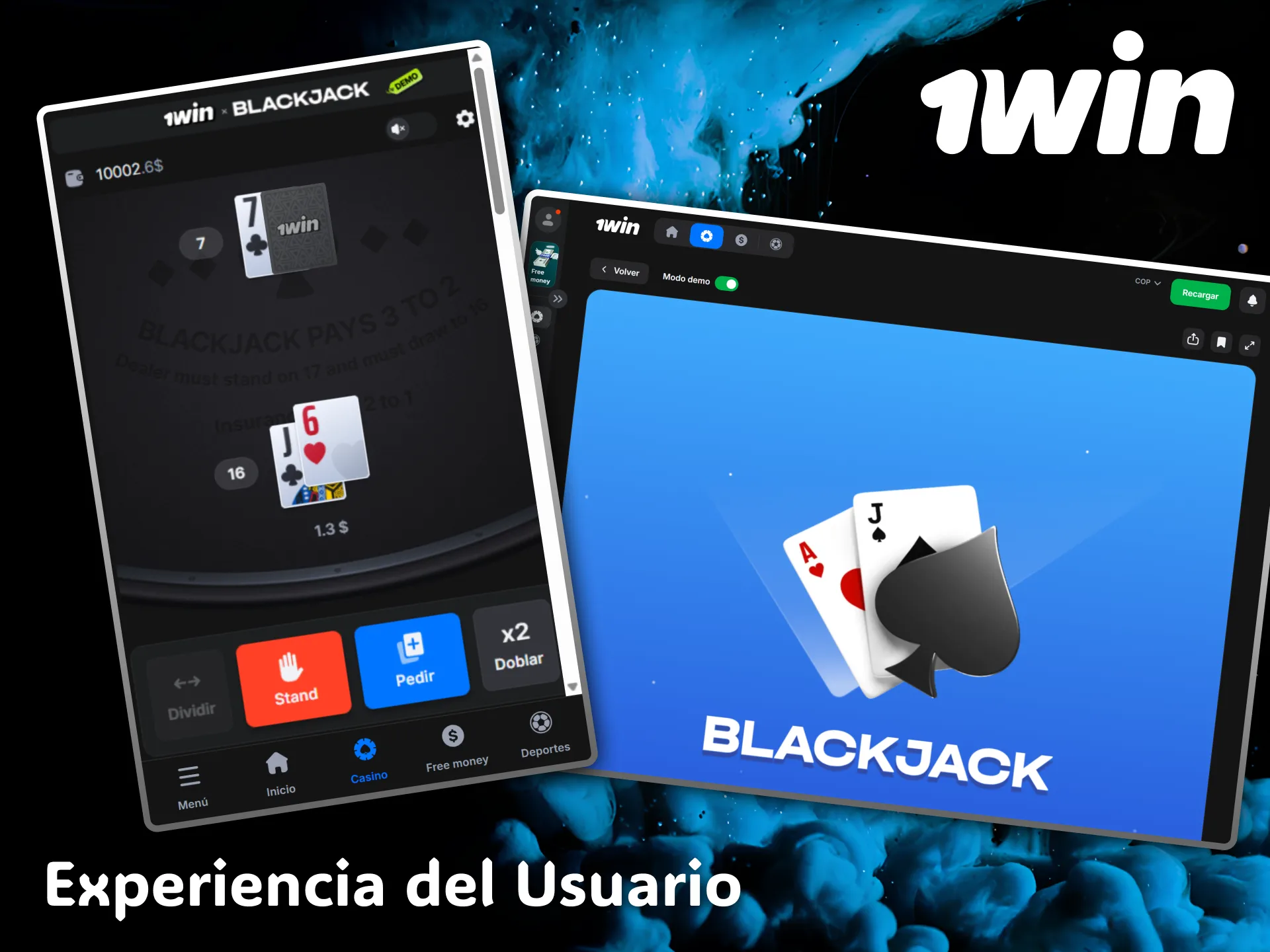Enjoy a modern interface and excellent user experience playing Blackjack at 1win.
