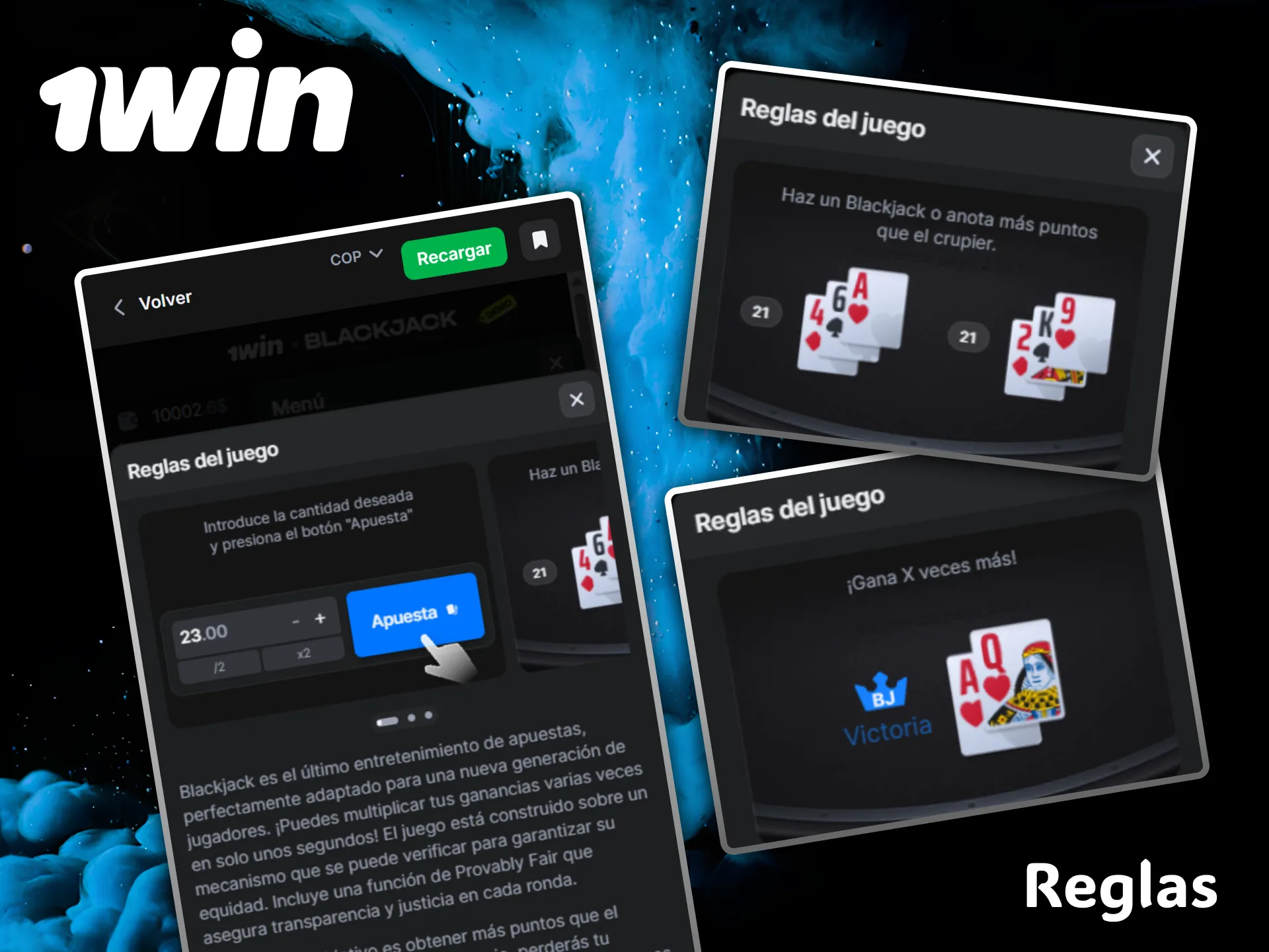 Download the optimized 1win mobile app to play Blackjack anywhere.