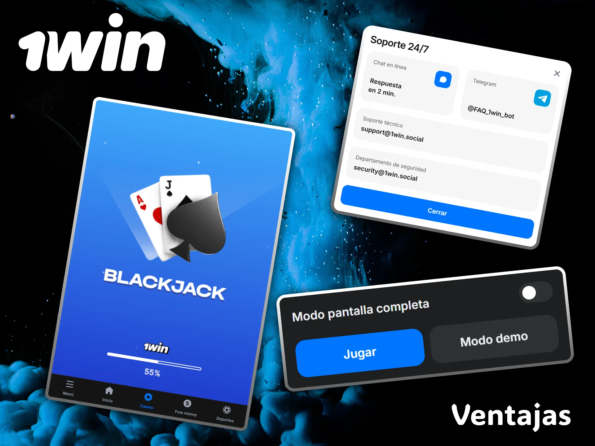 Discover the great advantages of playing Blackjack with premium support at 1win casino.