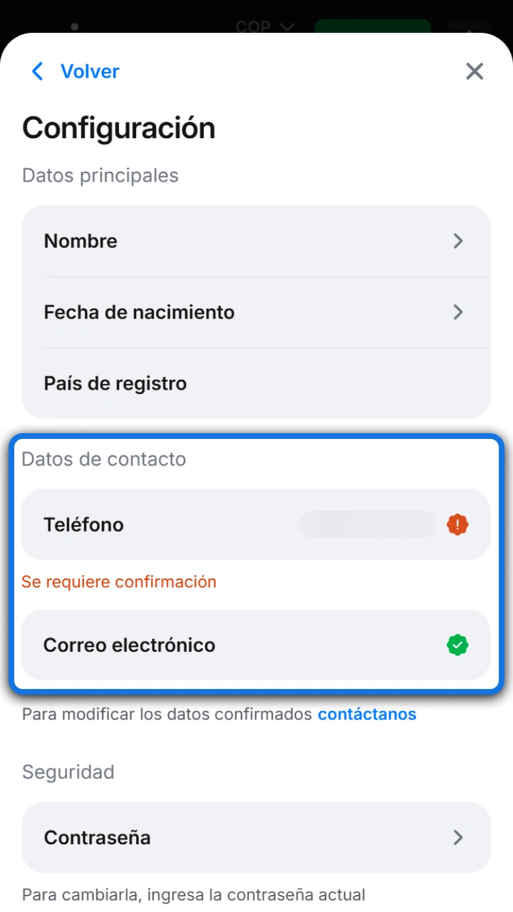 Set up and verify your contact details simply and securely at 1win.