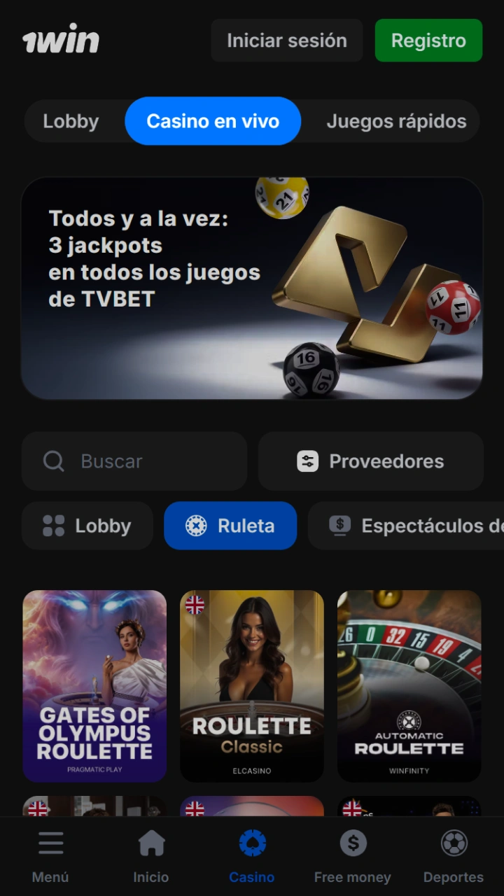 Explore the exciting live section and discover spectacular games at the modern 1win casino.