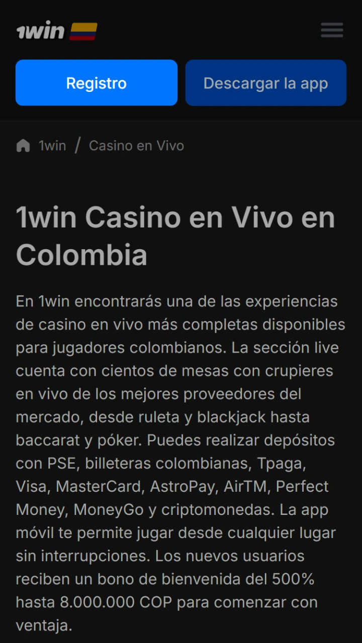The official 1win casino website offers the most complete live gaming experience.