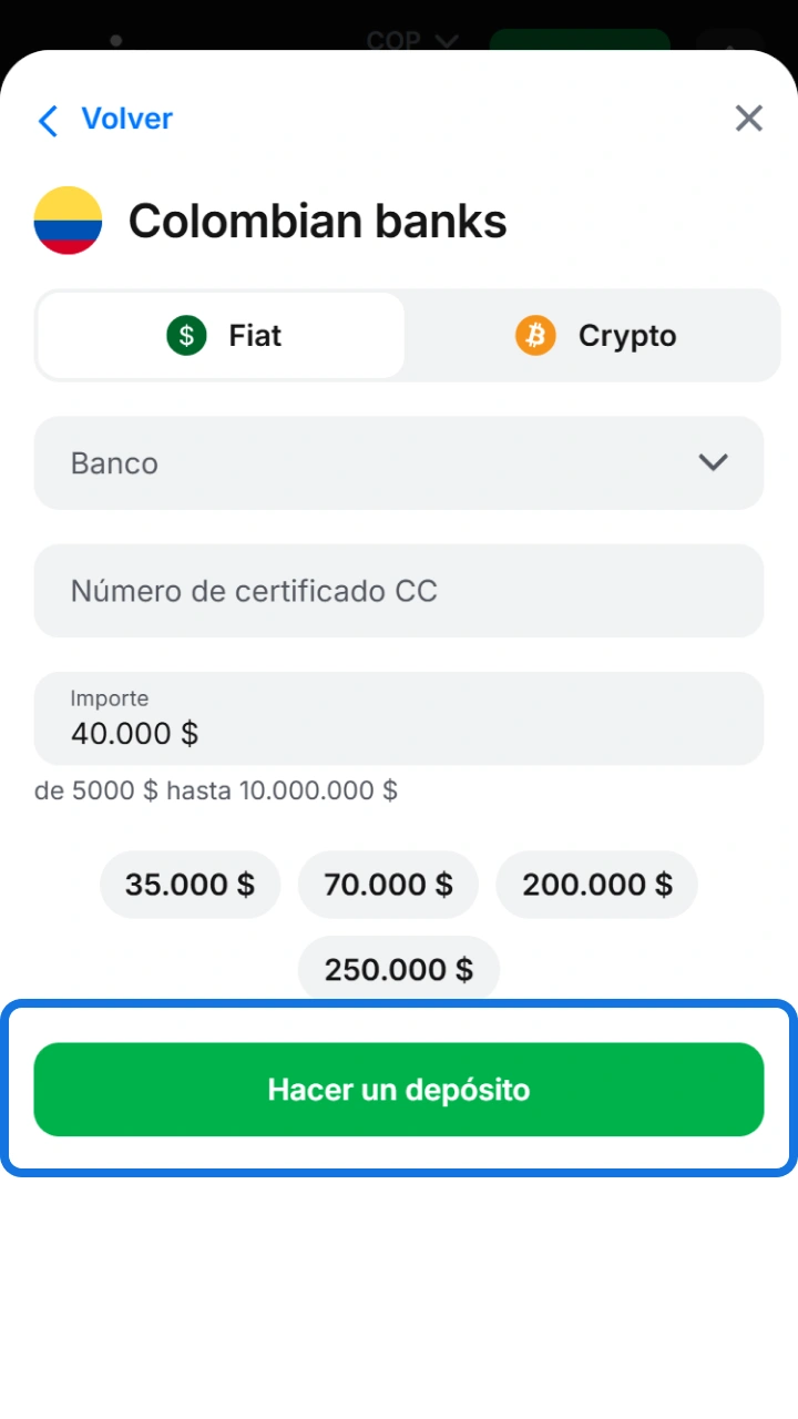 Confirm your bank deposit securely to start playing at 1win.