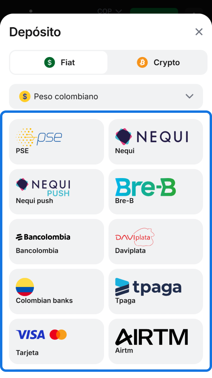 Choose from multiple secure recharge methods available to 1win users.