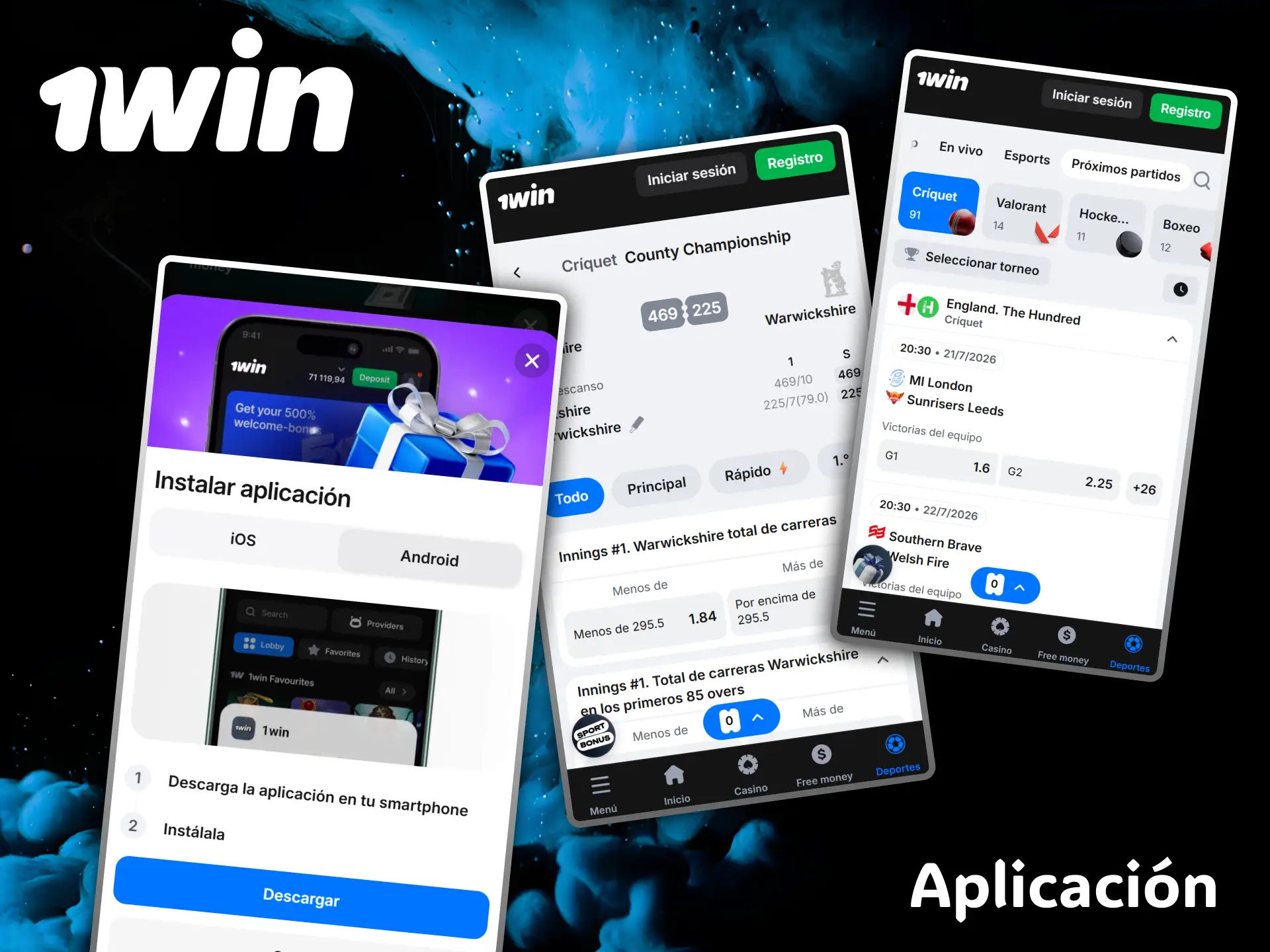 Download the 1win mobile app to bet on cricket from anywhere.