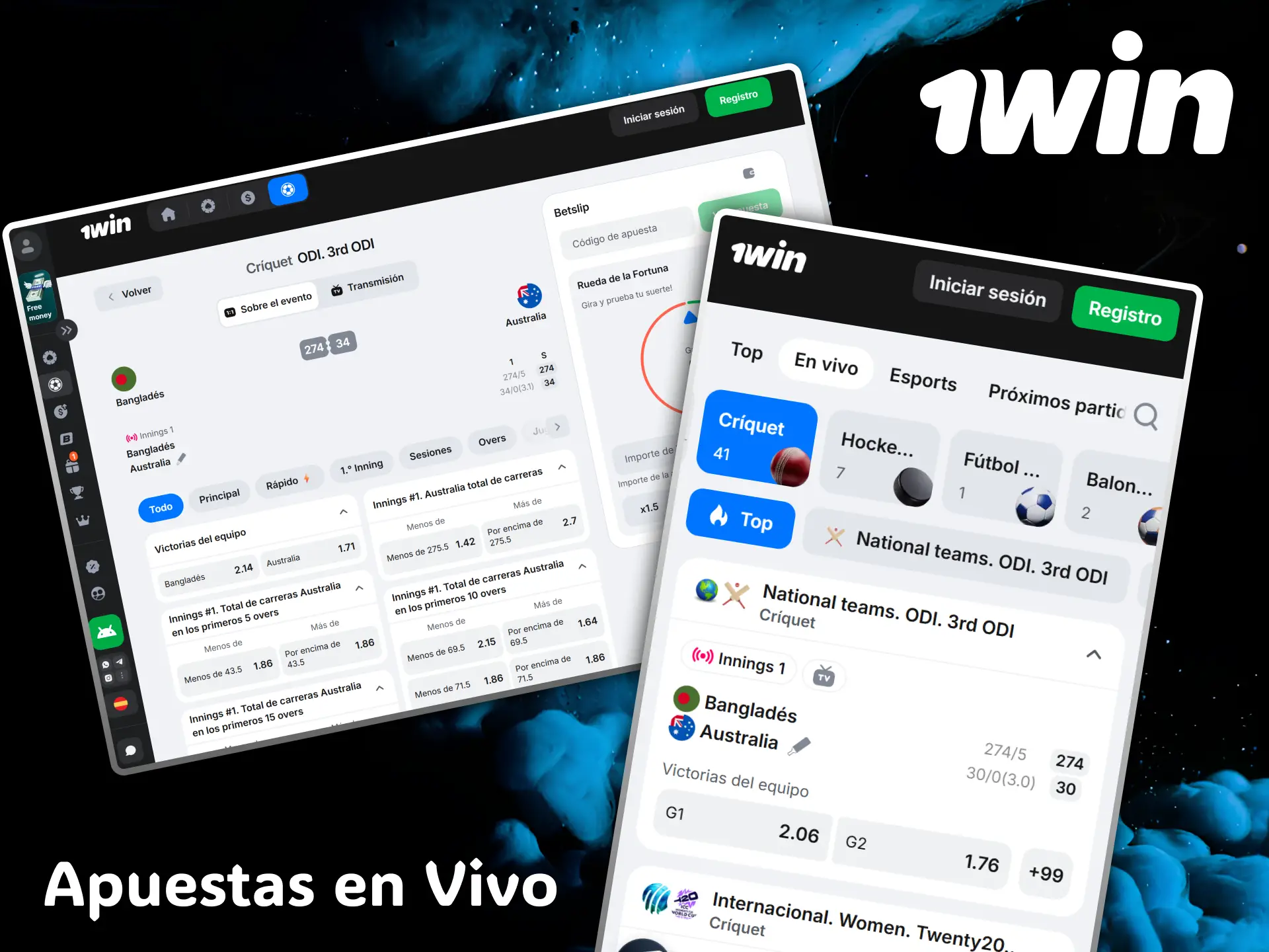 Enjoy live cricket betting with the best odds at 1win.