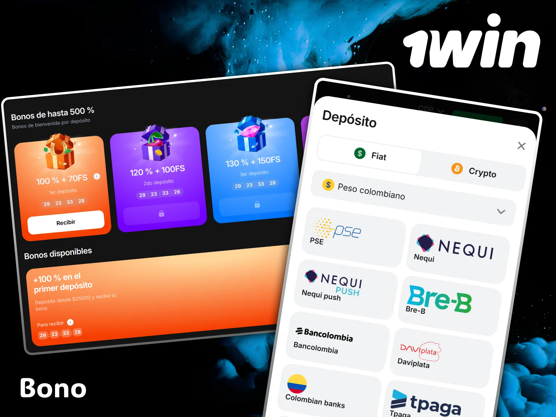 Receive an excellent welcome bonus when you make your first deposit at 1win.