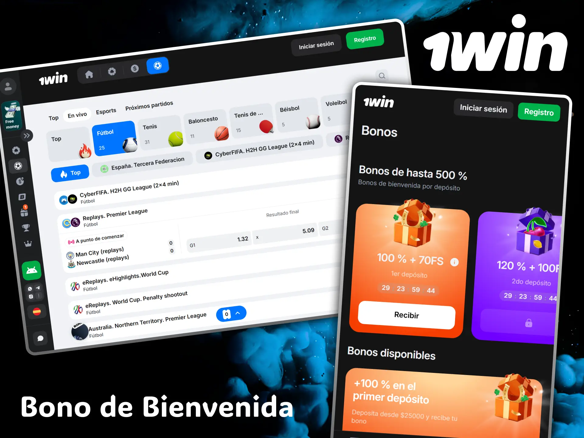 Receive a great welcome bonus for football betting at the 1win sportsbook.
