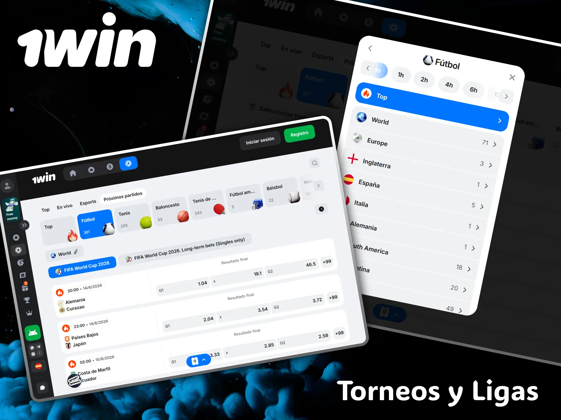 Bet on the most important football tournaments and leagues with the reliable 1win app.