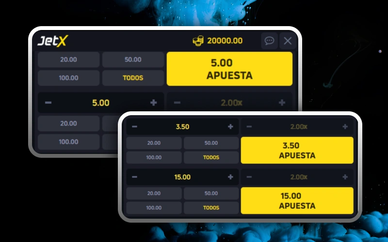 The JetX game at 1win casino offers the great advantage of making a dual bet.