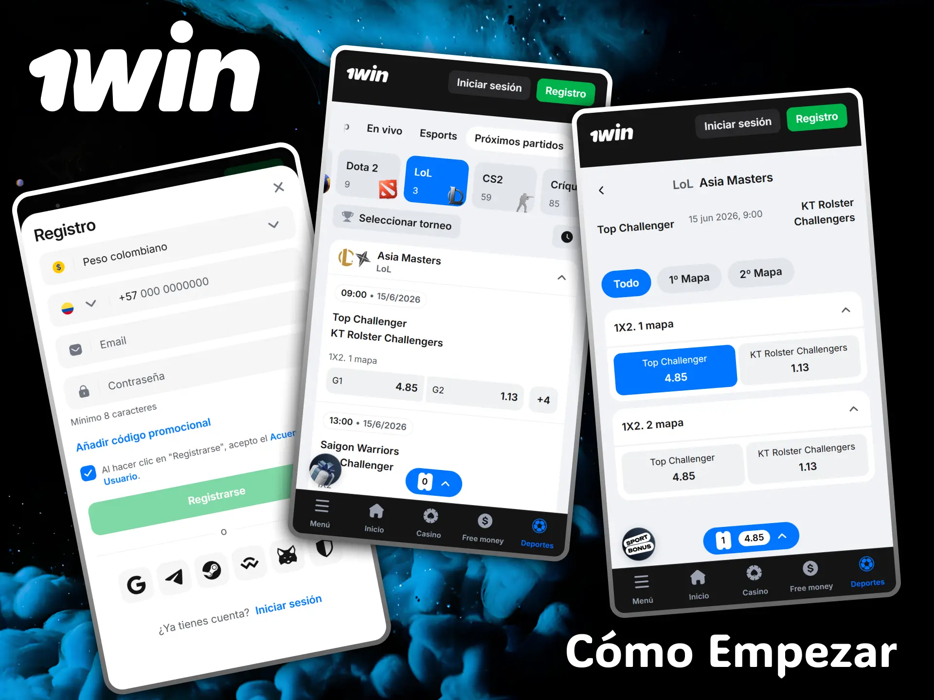 Complete your registration easily to bet on LoL tournaments within 1win.