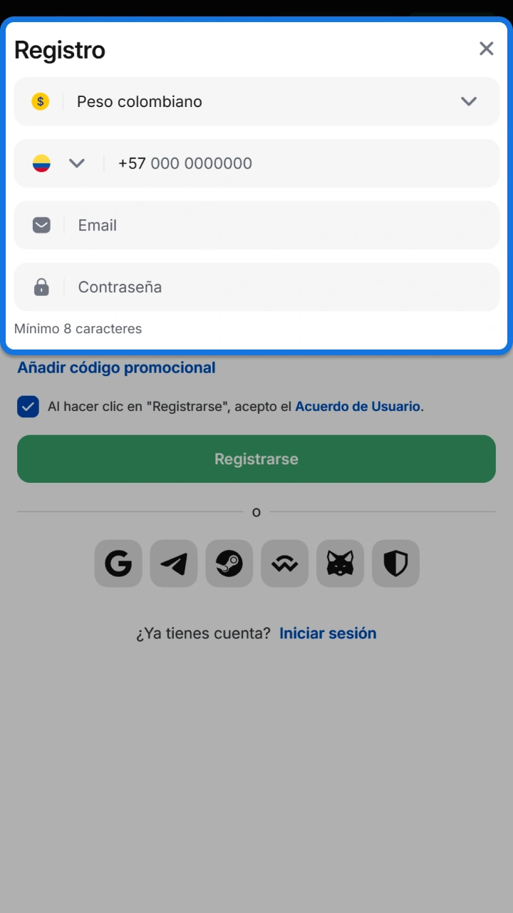 Complete the registration form on 1win to unlock bonuses and play Lucky Jet.