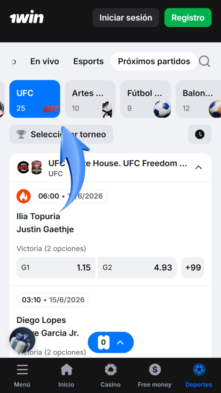 Easily find the exciting mixed martial arts and MMA section on 1win.