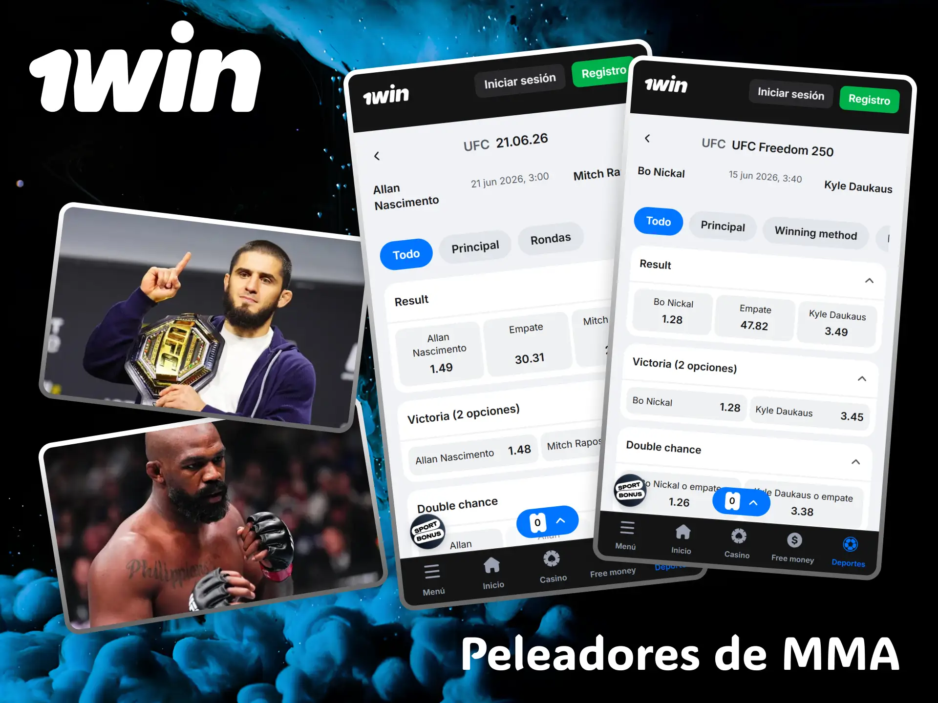 Bet on your favorite MMA fighters and secure your winnings at 1win.
