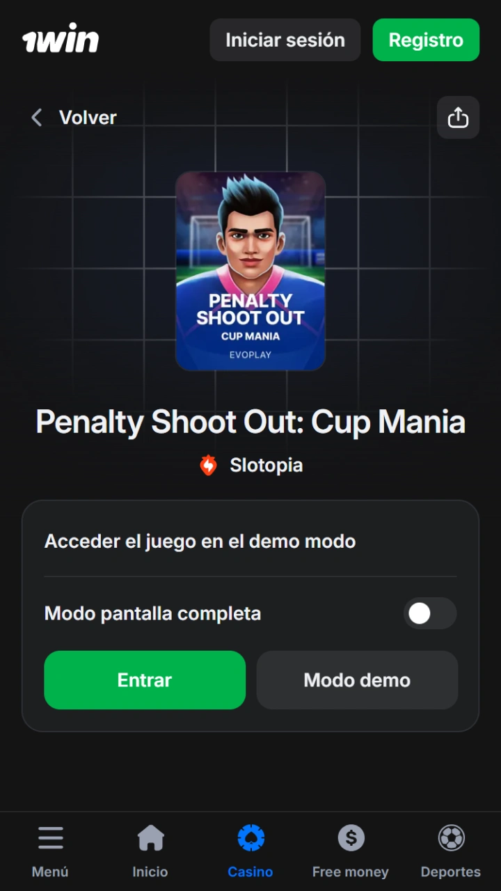 Start the exciting Penalty Shoot-out game at the 1win casino and win prizes with every goal.