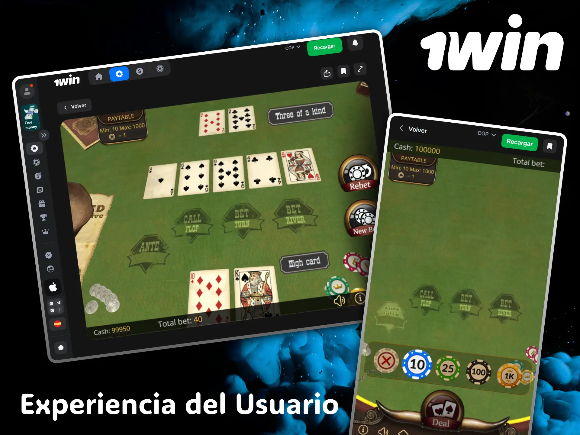 Enjoy an excellent and smooth user experience playing Poker at 1win casino.
