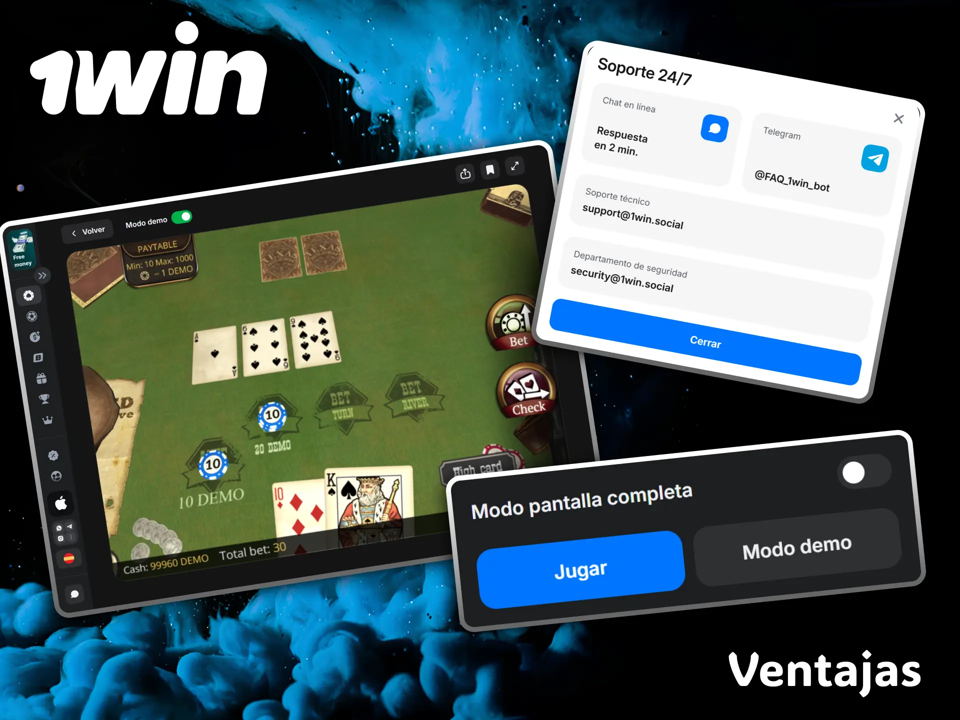 Discover the great advantages and premium technical support when playing Poker at 1win casino.
