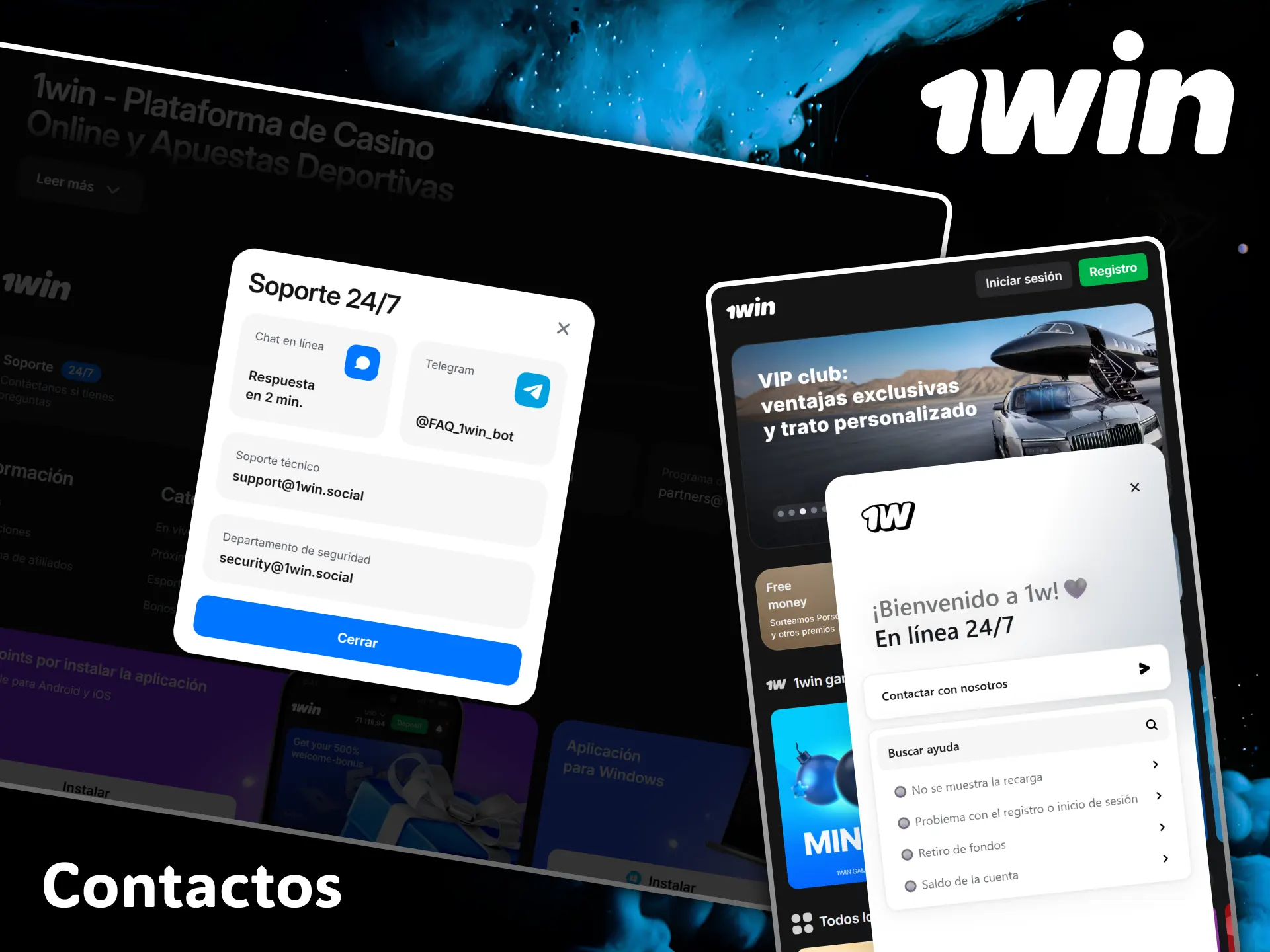 1win's attentive technical support service is always available to help you.