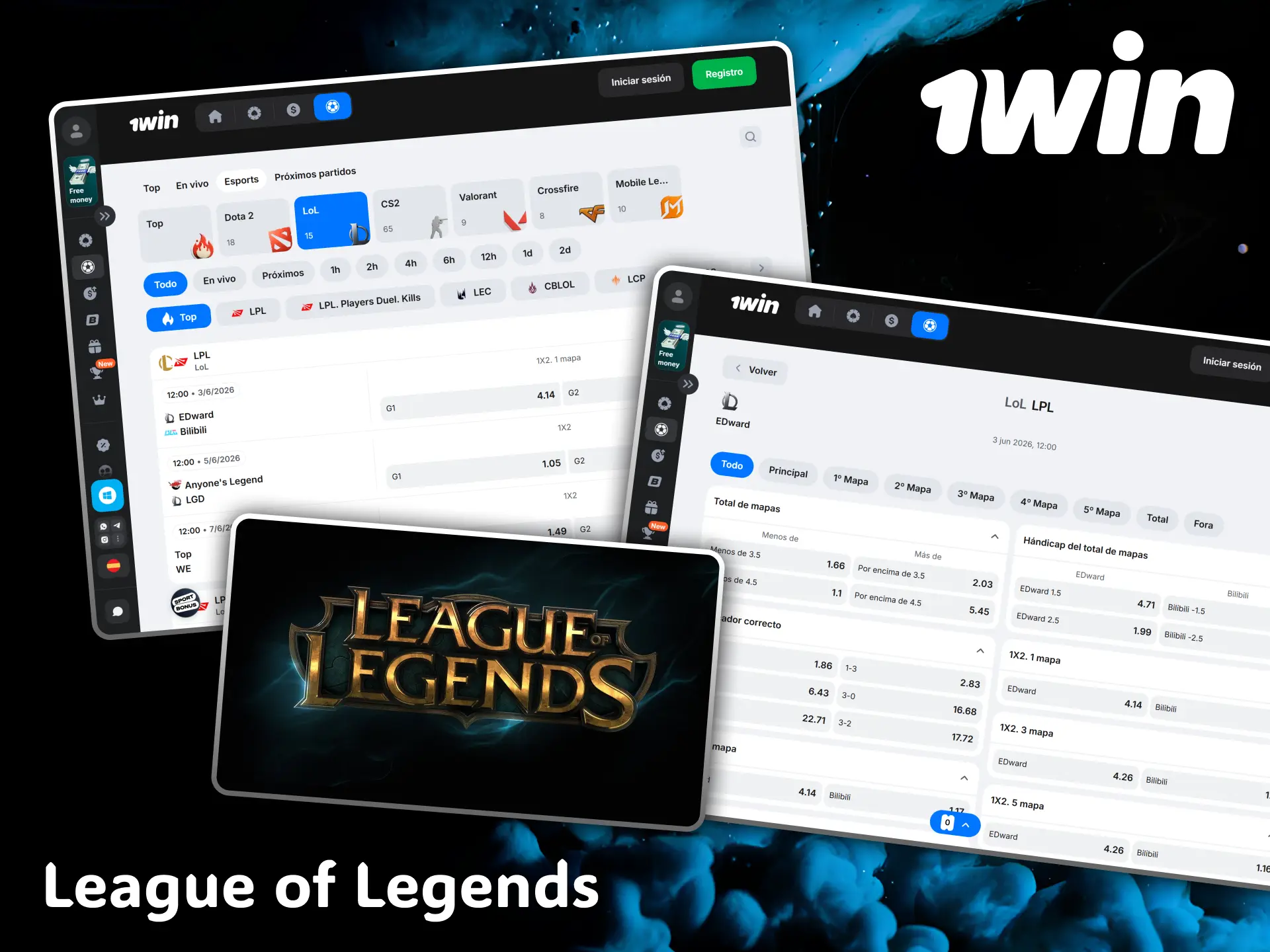Bet with complete confidence on LoL tournaments using the modern 1win platform.