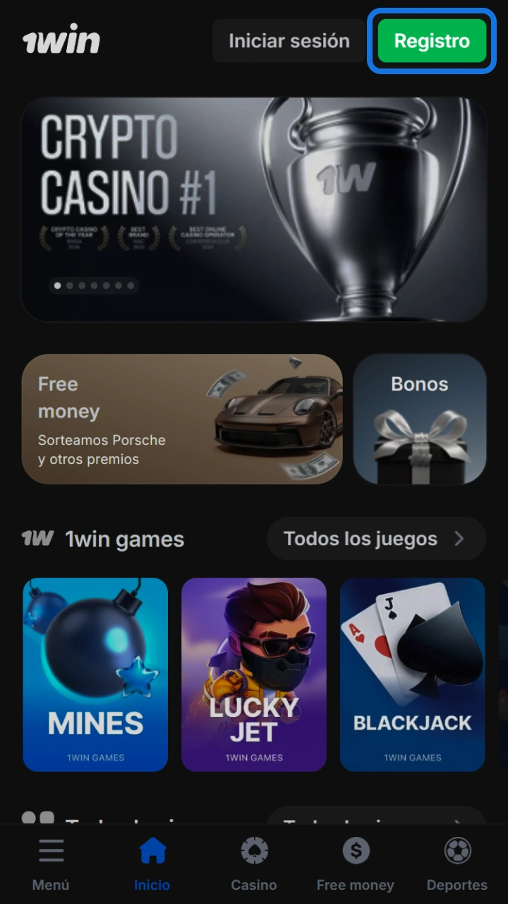 Select the registration button on 1win to open a world of entertainment.
