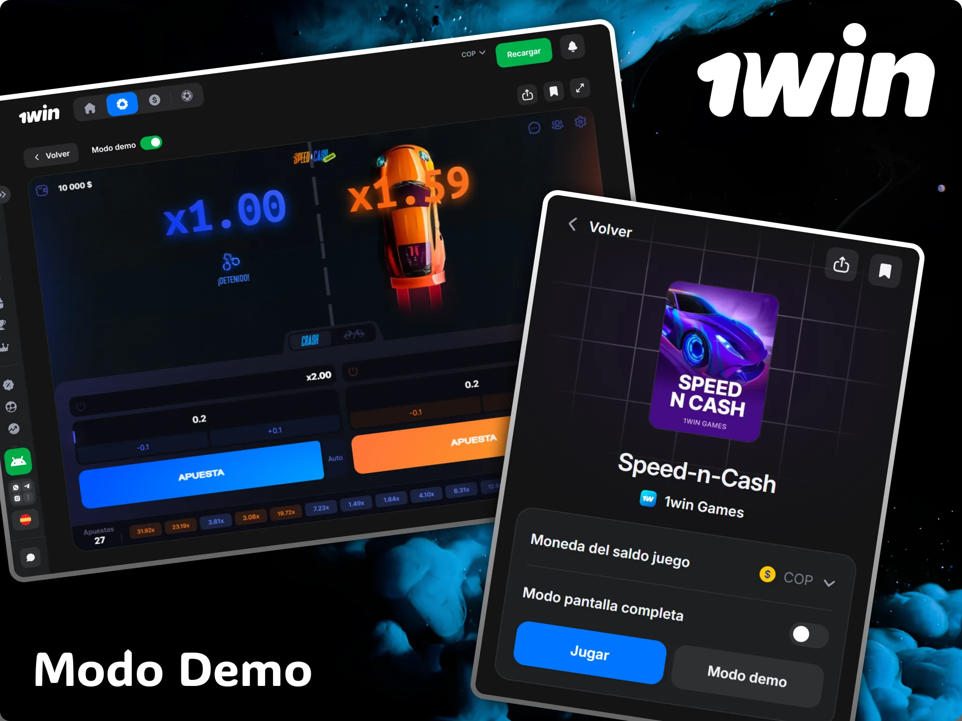 Enjoy the dynamic design and exciting interface of Speed-n-Cash at the 1win casino.
