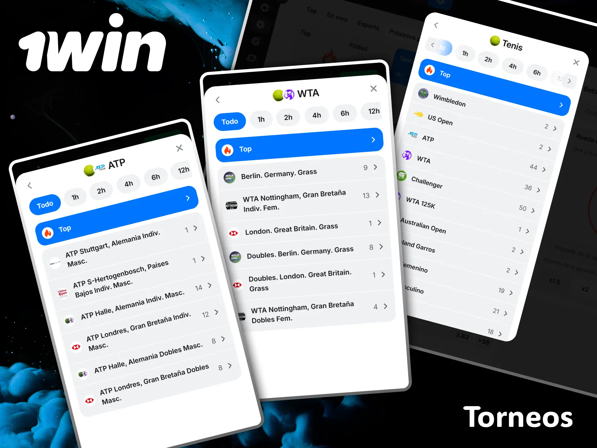 Find the most important tennis tournaments in the world to bet safely on 1win.