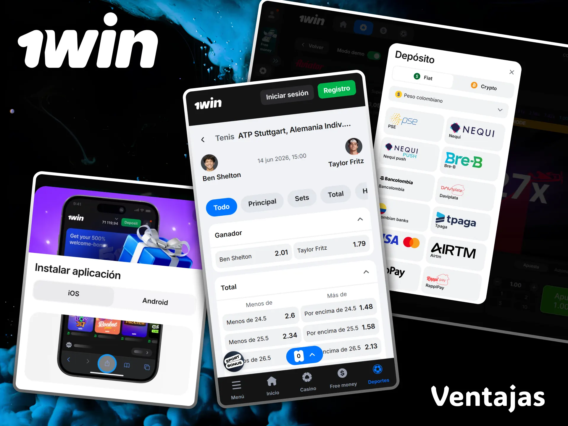 Enjoy great benefits and multiple payment methods when betting on tennis at 1win.