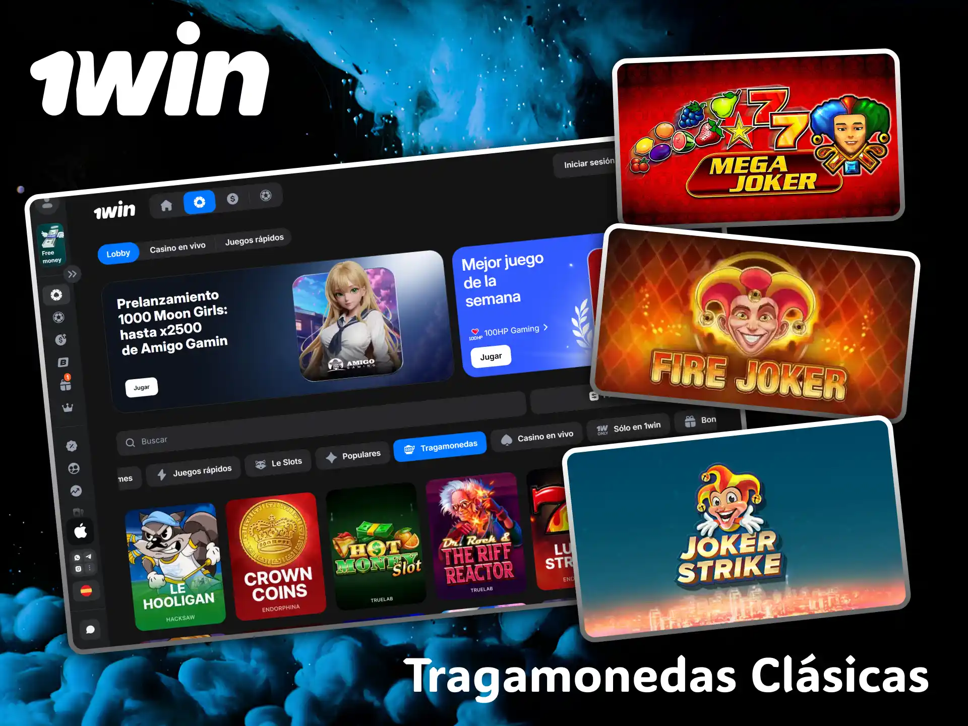 Have fun with the spectacular selection of classic slots available at 1win casino.