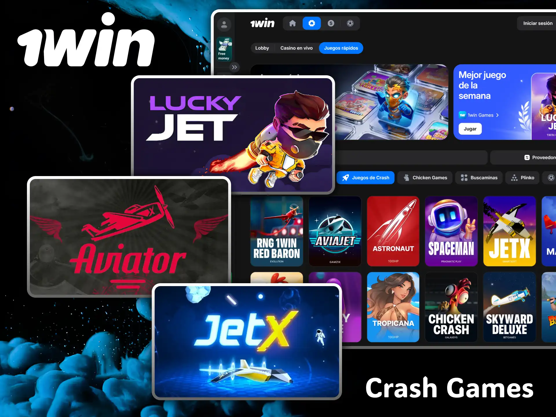 Get quick wins and great excitement with the popular crash games at 1win casino.